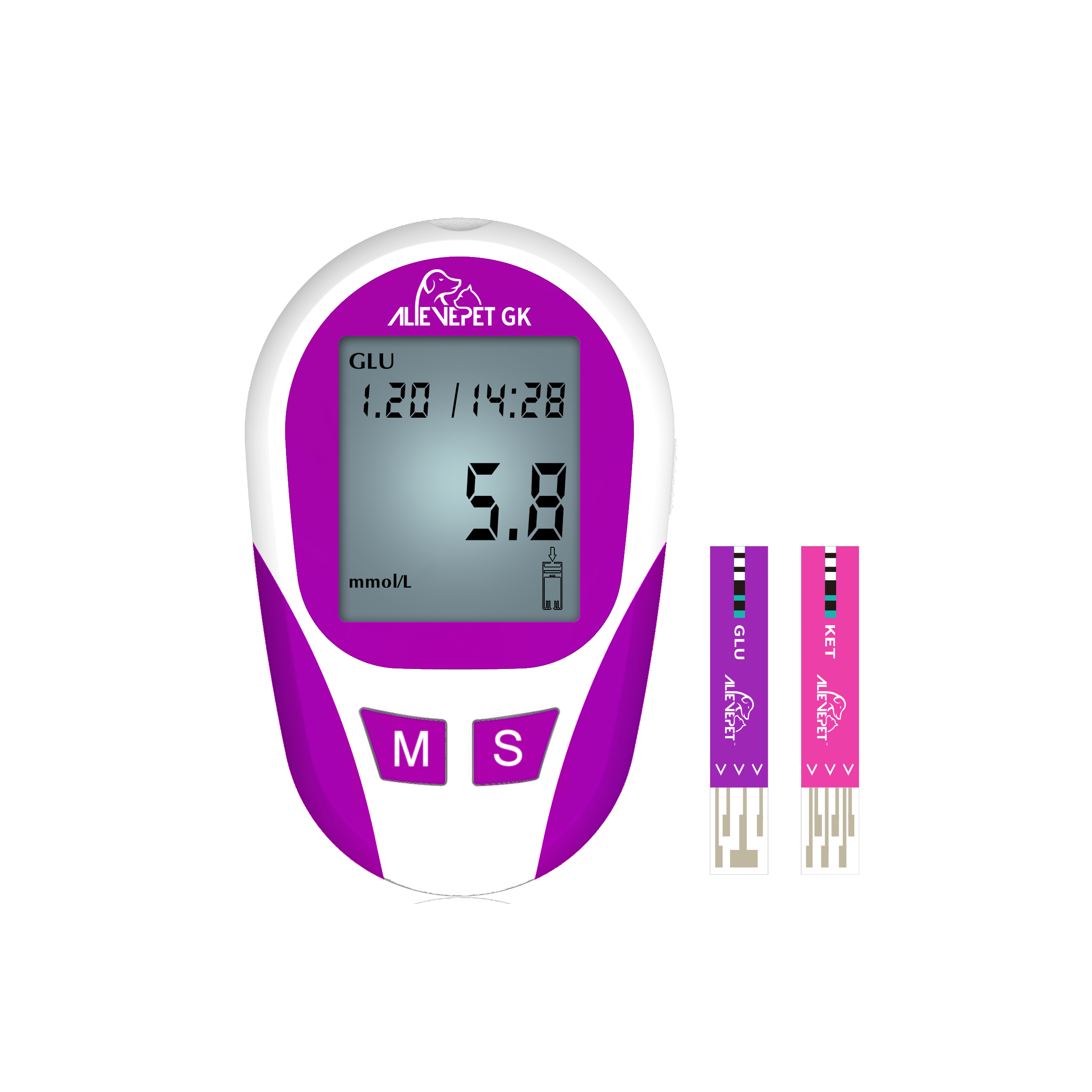 AlievePet Blood Glucose and β-KetoneTest Meter with Strips