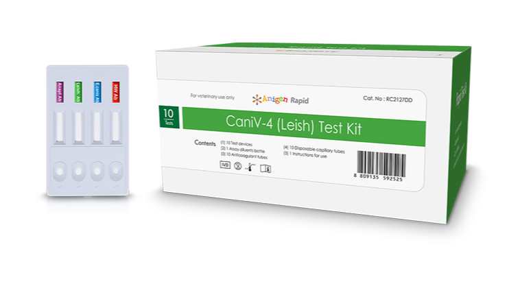 BIONOTE Anigen Rapid CaniV-4 (Leish) – 4-in-1 Canine Vector-Borne Disease Test – 10 Tests