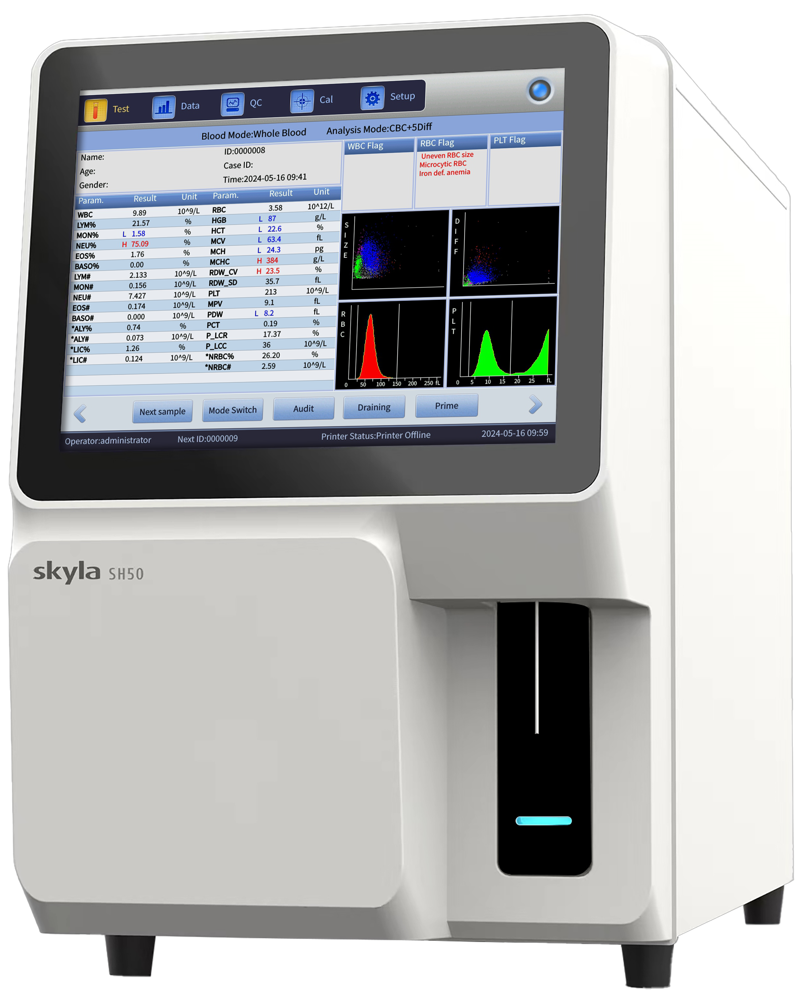 Skyla SH-50 5-Diff Hematology Analyzer with RET