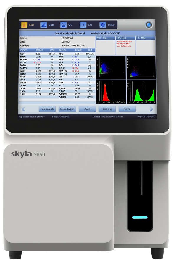 Skyla SH-50 5-Diff Hematology Analyzer with RET