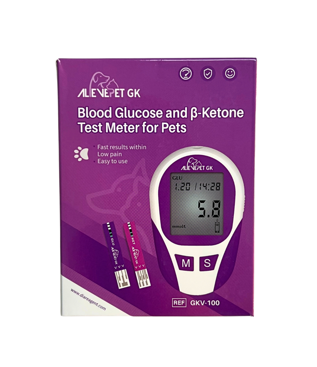 AlievePet Blood Glucose and β-KetoneTest Meter with Strips